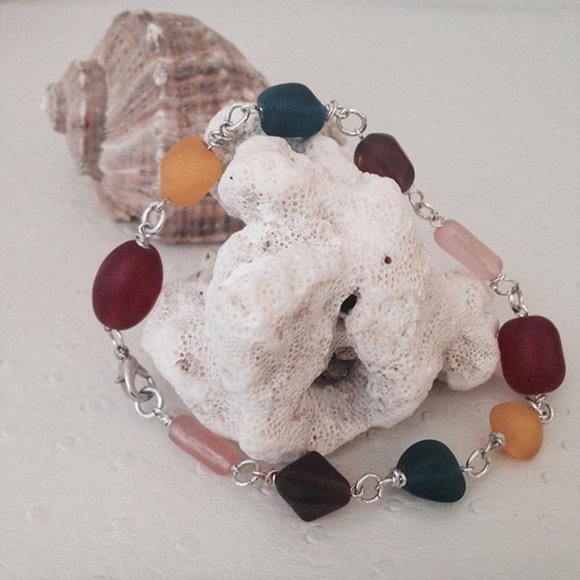 New Cultured Sea glass bracelet - Picture 1 of 1